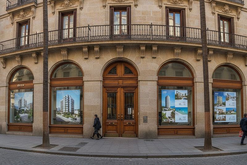 Oficina bancaria con inmuebles en venta (imagen ilustrativa)